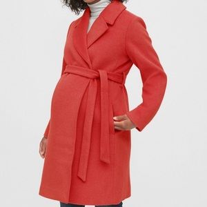 Maternity Wool Blend wrap coat